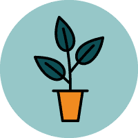 ICON OF A PLANT GROWING FROM A POT ICON OF A PLANT GROWING FROM A POT